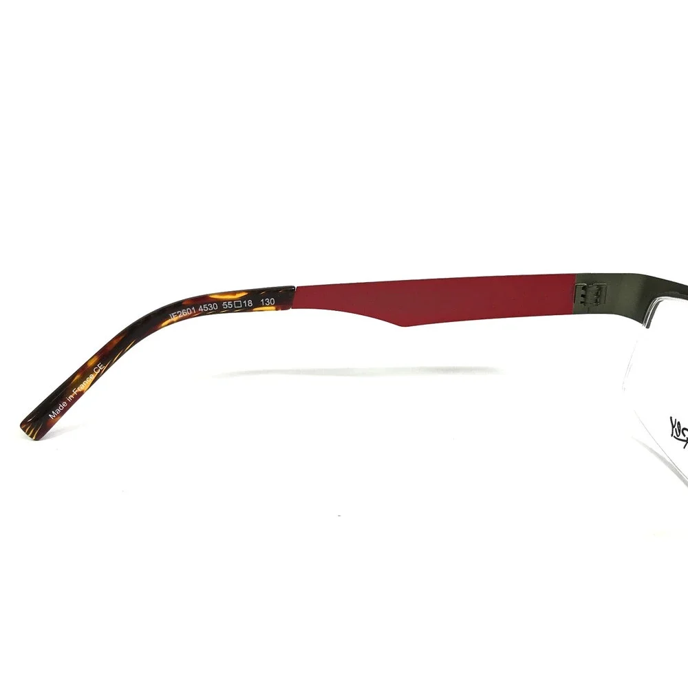 J.F. Rey Eyeglasses Frames JF2601 4530 Khaki Red Olive Green Textured 55-18-130
